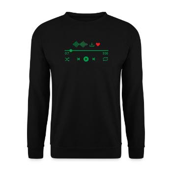 Green Audio Wave Pulse - Unisex Sweatshirt - black - Front - Alina (178cm) & Michal (187cm)