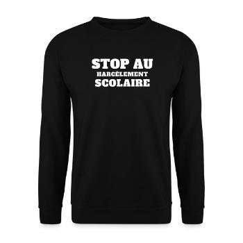 stop harcèlement scolaire, scolarité - Sweat-shirt Unisexe - noir - Devant - Alina (178cm) & Michal (187cm)