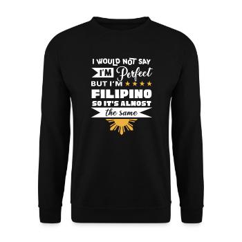 Almost perfect joke for Filipino Americans - Unisex Sweatshirt - black - Front - Alina (178cm) & Michal (187cm)