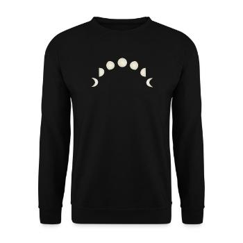 Moon phases Astronomy - Unisex Sweatshirt - black - Front - Alina (178cm) & Michal (187cm)
