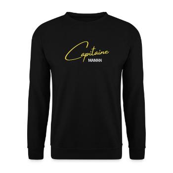 Capitaine Maman Emblème Heroïque - Sweat-shirt Unisexe - noir - Devant - Alina (178cm) & Michal (187cm)