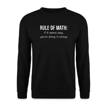 Mathe Shirt Lustig Herren Mathlete Regel der Mathe lustig - Unisex Pullover - Schwarz - Vorne - Alina (178cm) & Michal (187cm)