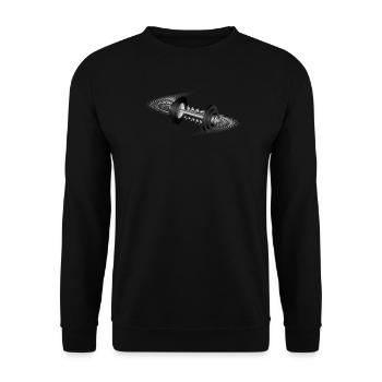 cool dumbbell motif for fitness & gym enthusiasts - Unisex Sweatshirt - black - Front - Alina (178cm) & Michal (187cm)