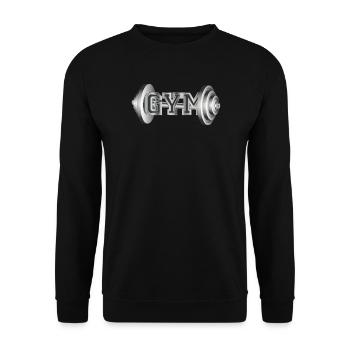 Dumbbell Typography for Fitness and Gym Enthusiasts - Unisex Sweatshirt - black - Front - Alina (178cm) & Michal (187cm)