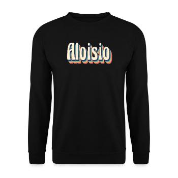 Vintage Retro Aloisio T-Shirt Geschenk T-Shirt - Unisex Pullover - Schwarz - Vorne - Alina (178cm) & Michal (187cm)