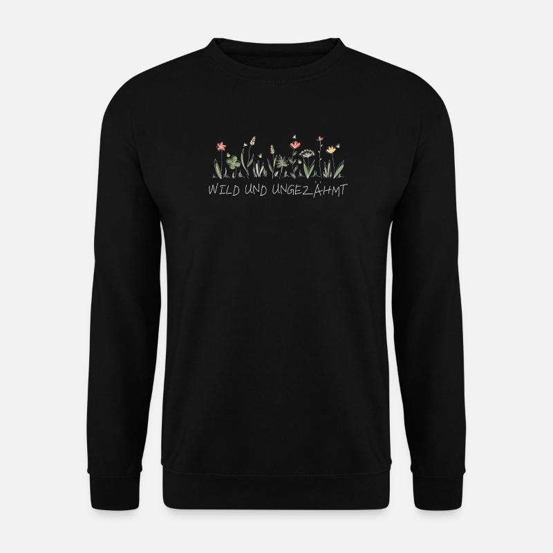 wiesenblume wild und ungezähmt wildblume frühling - Unisex Pullover - Schwarz