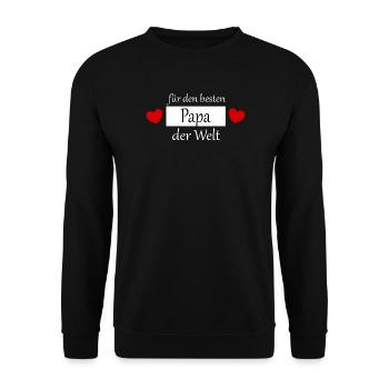 Vatertag 2026 Geschenk  Papa Vater best dad ever - Unisex Pullover - Schwarz - Vorne - Alina (178cm) & Michal (187cm)