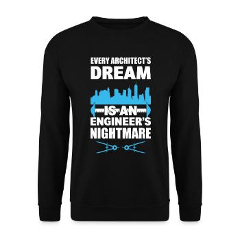 Lustiger Architekt Bauberater - Unisex Pullover - Schwarz - Vorne - Alina (178cm) & Michal (187cm)