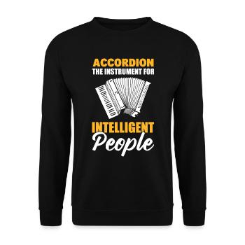 Akkordeon-Musikinstrument Akkordeonist - Unisex Pullover - Schwarz - Vorne - Alina (178cm) & Michal (187cm)
