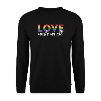 LGBT Pride Month - Love unite us all - Unisex Sweatshirt - black - Front - Alina (178cm) & Michal (187cm)