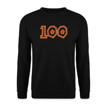 100. 100 YEARS. 100th ANNIVERSARY. BIRTHDAY 100 - Unisex Sweatshirt - black - Front - Alina (178cm) & Michal (187cm)