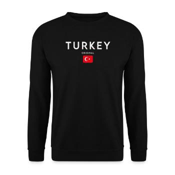Flag of Turkey, Turkish Pride - Unisex Sweatshirt - black - Front - Alina (178cm) & Michal (187cm)
