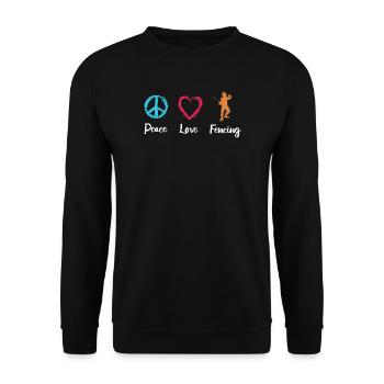 Peace Love Fencing - Unisex Sweatshirt - black - Front - Alina (178cm) & Michal (187cm)