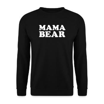 MAMA BEAR – Retro Statement - Unisex Sweatshirt - black - Front - Alina (178cm) & Michal (187cm)