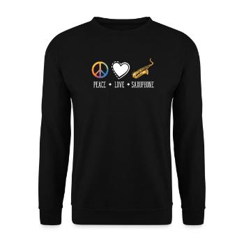 Saxofon - Unisex Pullover - Schwarz - Vorne - Alina (178cm) & Michal (187cm)
