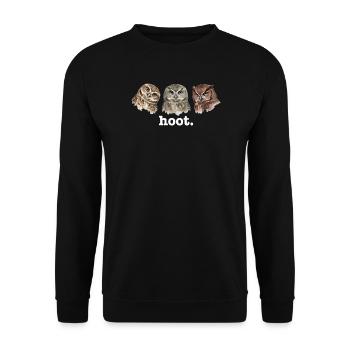Owls call funny owl lovers funny call - Unisex Sweatshirt - black - Front - Alina (178cm) & Michal (187cm)
