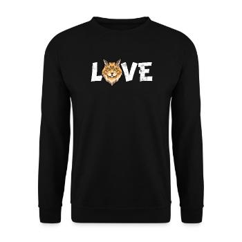 Maine Coon Cat ADORE cadeau de propriétaire de chaton mignon - Sweat-shirt Unisexe - noir - Devant - Alina (178cm) & Michal (187cm)