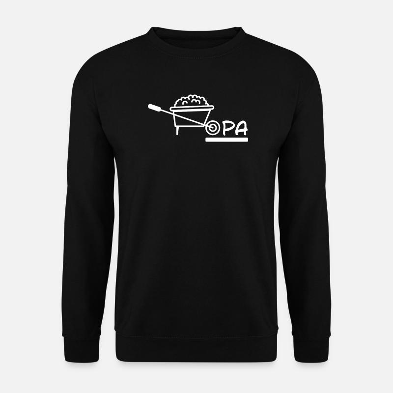 Opa Schubkarren Gartenarbeit - Unisex Pullover - Schwarz