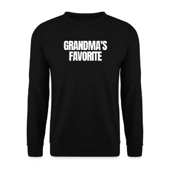 Favorite Grandchild Funny I'm Grandma's Favorite - Unisex Pullover - Schwarz - Vorne - Alina (178cm) & Michal (187cm)