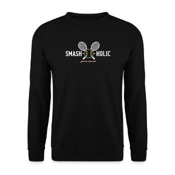 Tennis SMASH-o-holic Hoodie, Cap, Top - Unisex Sweatshirt - black - Front - Alina (178cm) & Michal (187cm)