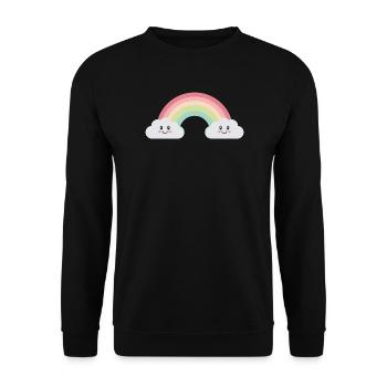Nuages arc-en-ciel - Sweat-shirt Unisexe - noir - Devant - Alina (178cm) & Michal (187cm)