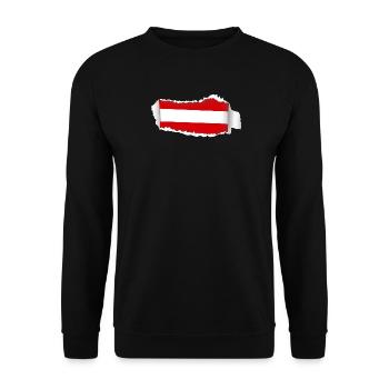 Rissige Österreich Flagge - Unisex Pullover - Schwarz - Vorne - Alina (178cm) & Michal (187cm)