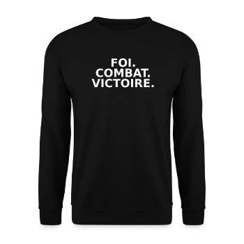 FOI COMBAT VICTOIRE – France Edition - Unisex Sweatshirt - black - Front - Alina (178cm) & Michal (187cm)