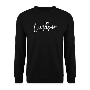 Cœur Curaçao Women’s Love Curaçao - Sweat-shirt Unisexe - noir - Devant - Alina (178cm) & Michal (187cm)