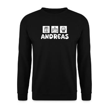 Andreas as a gift - Unisex Sweatshirt - black - Front - Alina (178cm) & Michal (187cm)