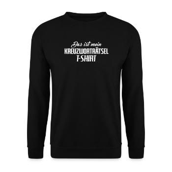 Kreuzworträtsel T Shirt Spruch - Unisex Pullover - Schwarz - Vorne - Alina (178cm) & Michal (187cm)