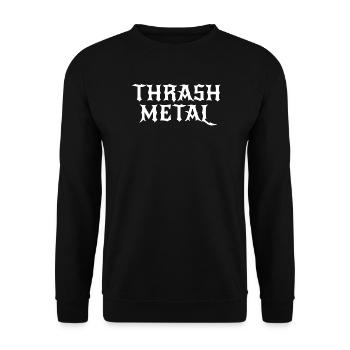 Thrash Metal Logo Crest - Unisex Sweatshirt - black - Front - Alina (178cm) & Michal (187cm)