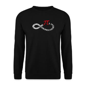 Unendliche Pi-Ziffern Ouroboros - Unisex Pullover - Schwarz - Vorne - Alina (178cm) & Michal (187cm)