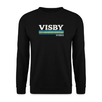 Visby - Sverige - Sweden - Schweden - schwedisch - Unisex Pullover - Schwarz - Vorne - Alina (178cm) & Michal (187cm)