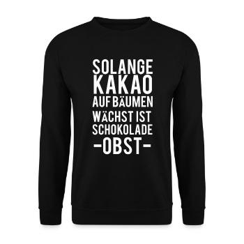 Schokolade - Unisex Pullover - Schwarz - Vorne - Alina (178cm) & Michal (187cm)