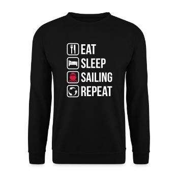 Eat Sleep Sailing Repeat - Sweat-shirt Unisexe - noir - Devant - Alina (178cm) & Michal (187cm)