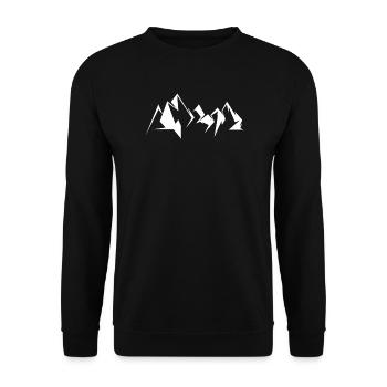Montagnes de montagne Symbole Illustration Graphique Nature icône - Sweat-shirt Unisexe - noir - Devant - Alina (178cm) & Michal (187cm)