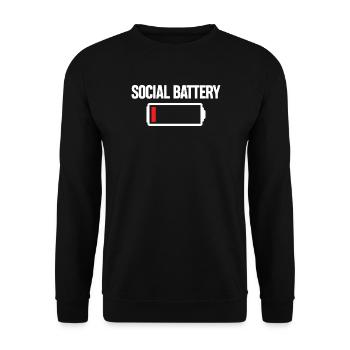 T-shirt Social Battery Icon - Sweat-shirt Unisexe - noir - Devant - Alina (178cm) & Michal (187cm)