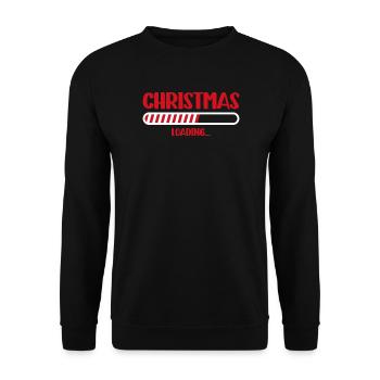 Fortschrittsbalken für das Laden von Weihnachten - Unisex Pullover - Schwarz - Vorne - Alina (178cm) & Michal (187cm)