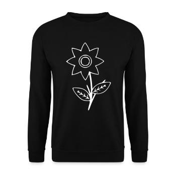 Dessin de fleur nature croquis blanc - Sweat-shirt Unisexe - noir - Devant - Alina (178cm) & Michal (187cm)