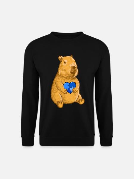Capybara Autismus Zeichen - Unisex Pullover - Schwarz