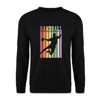 Handball RETRO - Unisex Pullover - Schwarz - Vorne - Alina (178cm) & Michal (187cm)