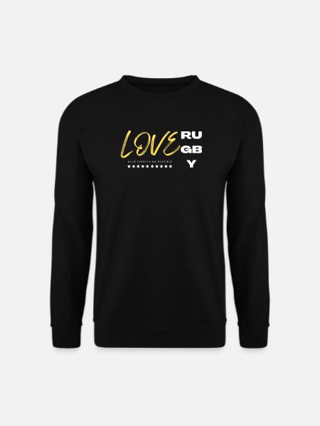 Love rugby yellow - Unisex Sweatshirt - black