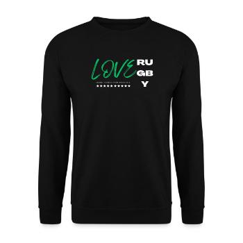 Love rugby green - Unisex Sweatshirt - black - Front - Alina (178cm) & Michal (187cm)