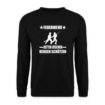 Feuerwehr - Unisex Pullover - Schwarz - Vorne - Alina (178cm) & Michal (187cm)
