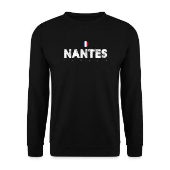 Nantes - Sweat-shirt Unisexe - noir - Devant - Alina (178cm) & Michal (187cm)