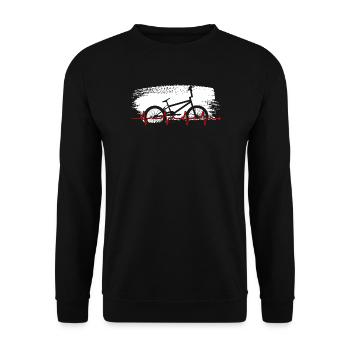 Fahrrad Herzschlag Fahrrad Grafik - Unisex Pullover - Schwarz - Vorne - Alina (178cm) & Michal (187cm)