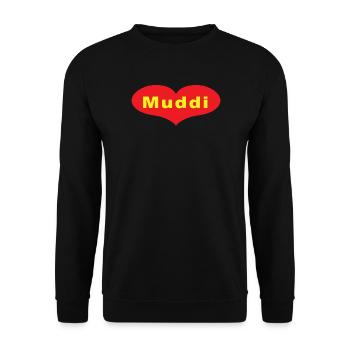 Muddi - Unisex Pullover - Schwarz - Vorne - Alina (178cm) & Michal (187cm)