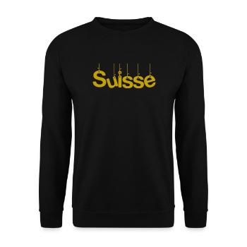 SUISSE. PAYS. GENEVE. SUISSE. HUMOUR. PAYS. DRAPEA - Sweat-shirt Unisexe - noir - Devant - Alina (178cm) & Michal (187cm)