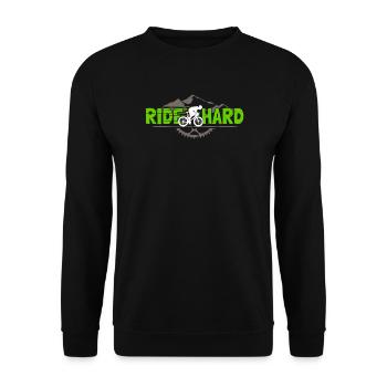Rennrad Spruch Ride Hard für Radsport Fans - Unisex Pullover - Schwarz - Vorne - Alina (178cm) & Michal (187cm)