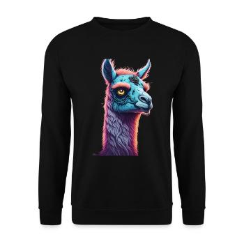 Gruseliges Halloween-party-kostüm Zombie-lama - Unisex Sweatshirt - black - Front - Alina (178cm) & Michal (187cm)